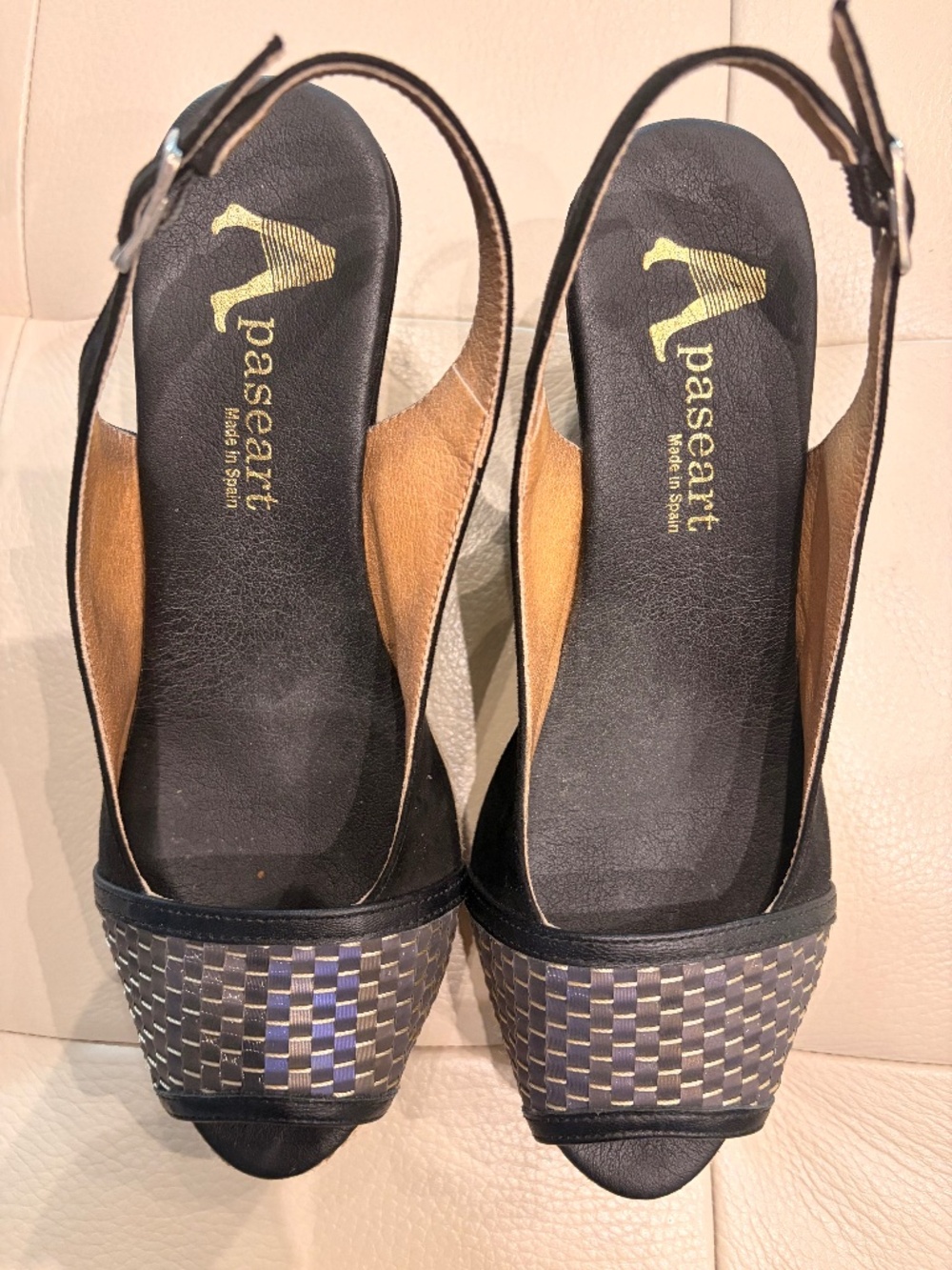 High wedge black espadrilles